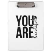 Minimalist “Beautiful” Typography Design – Black Klembord (Voorkant)