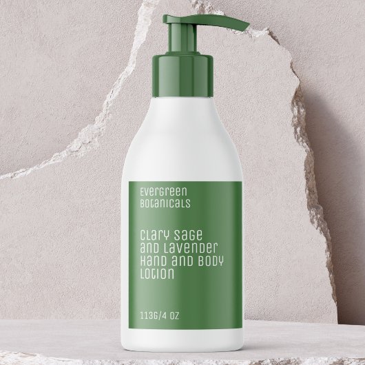 minimalist beauty products label - green and white
