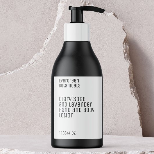 Minimalist Beauty Products Label - wit en zwart