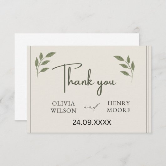 Minimalist Bedankt Favor Box (Voorkant / Achterkant)