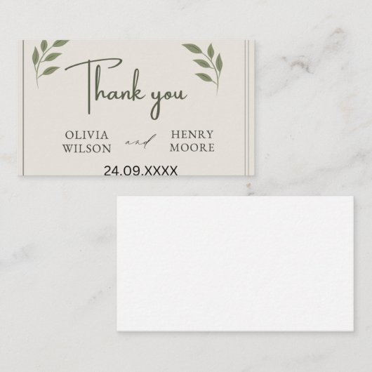 Minimalist Bedankt Favor Box Informatiekaartje (Voorkant / Achterkant)