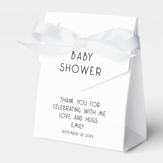 Minimalist Bedankt Naam Baby shower Bedankdoosjes (Voorkant Zijde)
