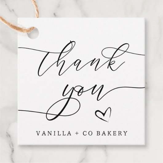 Minimalist Bedankt Script Aangepaste Logo-socials Bedankjes Labels (Voorkant)