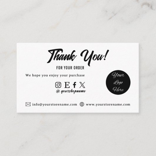 Minimalist Bedankt voor het invoegen van Visitekaa Visitekaartje (Voorkant)