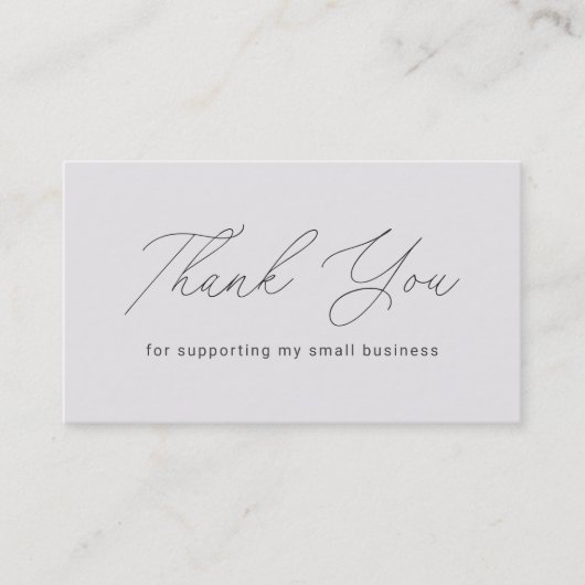 Minimalist bedankt voor het ondersteunen van klein visitekaartje (Voorkant)