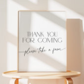 Minimalist Bedankt voor je komst zwart-wit Reclamebord Met Voetstuk