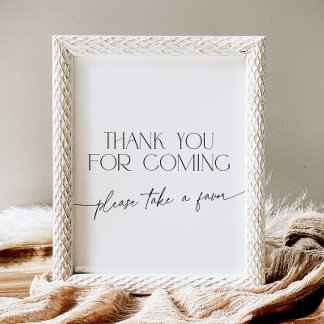 Minimalist Bedankt voor je komst zwart-wit Reclamebord Met Voetstuk