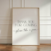 Minimalist Bedankt voor je komst zwart-wit Reclamebord Met Voetstuk