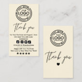 Minimalist Bedankt voor uw aankoop Hang Labels (Voorkant / Achterkant)