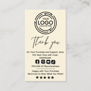 Minimalist Bedankt voor uw aankoop Hang Labels