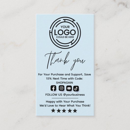 Minimalist Bedankt voor uw aankoop Hang Labels (Voorkant)