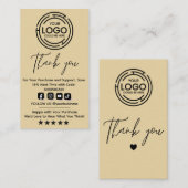 Minimalist Bedankt voor uw aankoop Hang Labels (Voorkant / Achterkant)