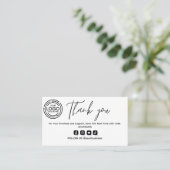 Minimalist Bedankt voor uw aankoop met Logo Visitekaartje (Staand voorkant)