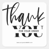 Minimalist Bedankt voor uw bestelling Sticker labe (Voorkant)