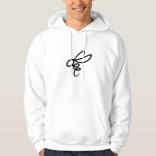 Minimalist Bee Line Art Design – Modern Simple Bee Hoodie (Voorkant)