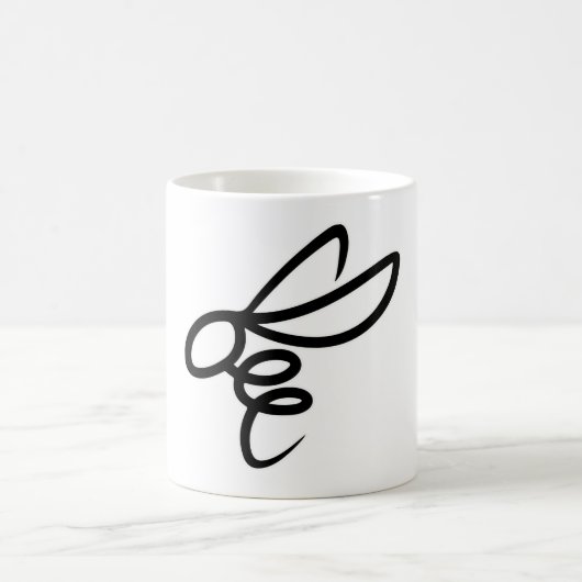 Minimalist Bee Line Art Design – Modern Simple Bee Koffiemok (Center)