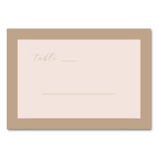 Minimalist Beige Calligraphy Kaart (Voorkant)