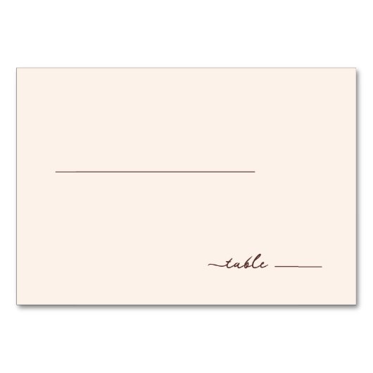 Minimalist Beige Calligraphy Line Kaart (Voorkant)