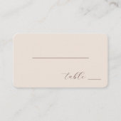 Minimalist Beige Calligraphy Plaatskaartje (Voorkant)