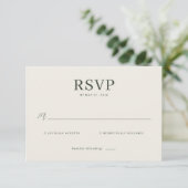 Minimalist Beige Calligraphy Template RSVP Kaartje (Staand voorkant)