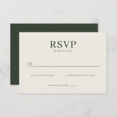 Minimalist Beige Calligraphy Template RSVP Kaartje (Voorkant / Achterkant)