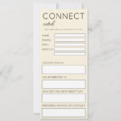 Minimalist Beige Church Connection Card Kaart (Achterkant)
