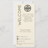Minimalist Beige Church Connection Card Kaart (Voorkant)