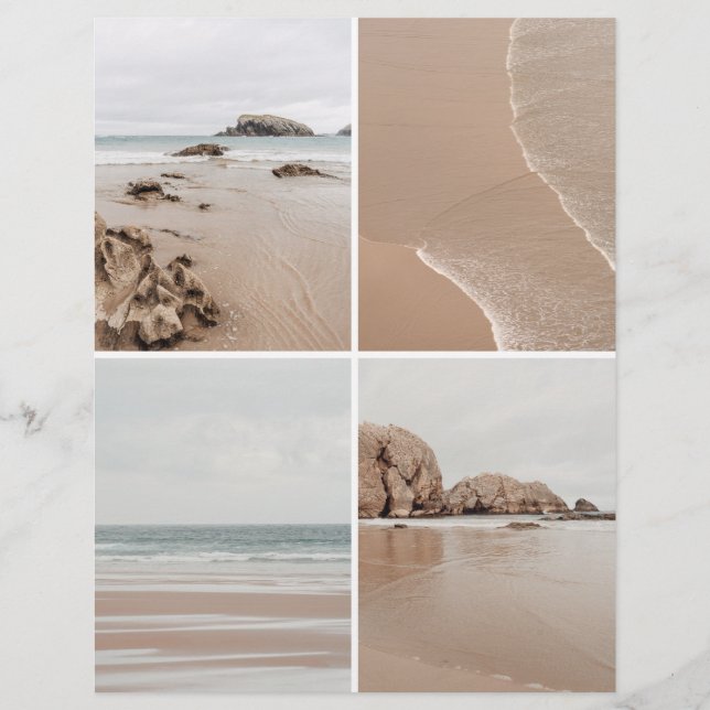 Minimalist Beige Coastal Scrapbook Cutout paper (Voorkant)