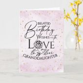 Minimalist Belated Birthday Card For Granddaughter Kaart (Gele Bloem)