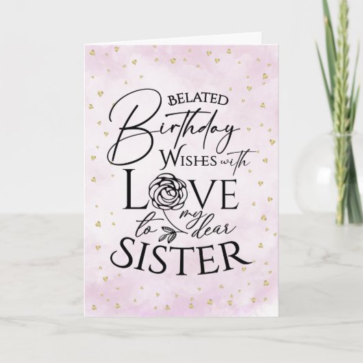 Minimalist Belated Birthday Cards For Sister Kaart (Voorkant)