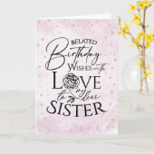 Minimalist Belated Birthday Cards For Sister Kaart (Gele Bloem)