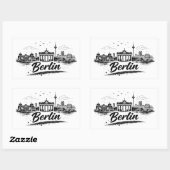 Minimalist Berlin Germany Cityscape Art Rechthoekige Sticker (Vel)