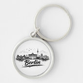 Minimalist Berlin Germany Cityscape Art Sleutelhanger (Voorkant)