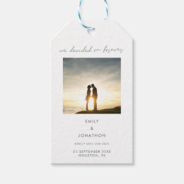 Minimalist Besloten voor eeuwig uw fotoscript Cadeaulabel