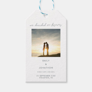 Minimalist Besloten voor eeuwig uw fotoscript Cadeaulabel