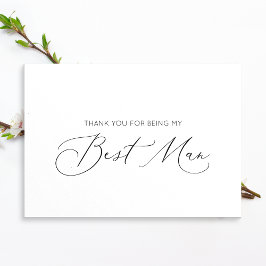 Minimalist Best Man Gevouwen Dank je Kaart