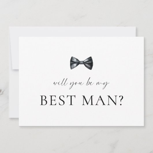 Minimalist Best Man Proposal Kaart (Voorkant)