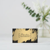 Minimalist / beugel verfraaid / goud geborsteld visitekaartje (Staand voorkant)