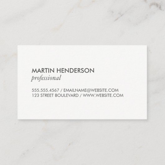 Minimalist / beugel verfraaid / goud geborsteld visitekaartje (Achterkant)