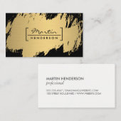 Minimalist / beugel verfraaid / goud geborsteld visitekaartje (Voorkant / Achterkant)