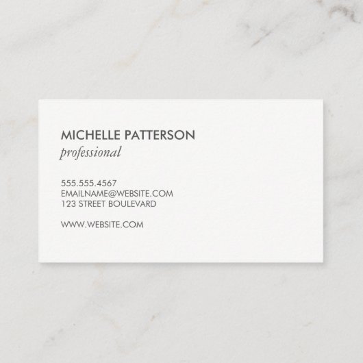 Minimalist / beugel verfraaid (grijs) visitekaartje (Achterkant)