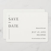 Minimalist Bewaar de Date Kaart Invitation (Voorkant / Achterkant)