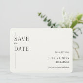 Minimalist Bewaar de Date Kaart Invitation (Staand voorkant)