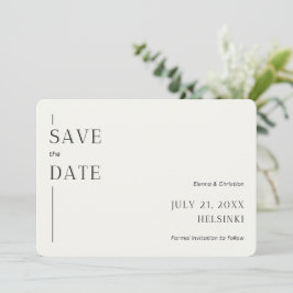 Minimalist Bewaar de Date Kaart Invitation