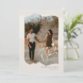 Minimalist Bewaar de datum, Boho foto bruiloft Save The Date (Staand voorkant)