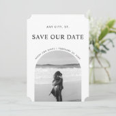 Minimalist Bewaar de datum eenvoudig met foto Save The Date (Staand voorkant)