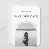 Minimalist Bewaar de datum eenvoudig met foto Save The Date (Voorkant)
