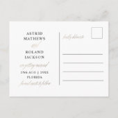 Minimalist Bewaar de datum Faux Gold & Foto Briefkaart (Achterkant)