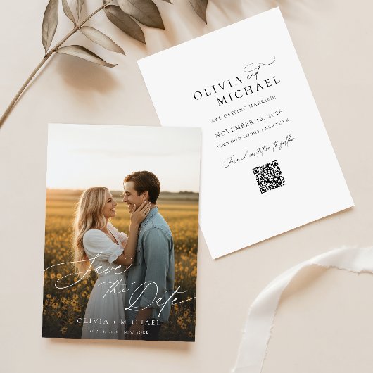 Minimalist Bewaar de datum, Foto Boho Bewaar de da Kaart