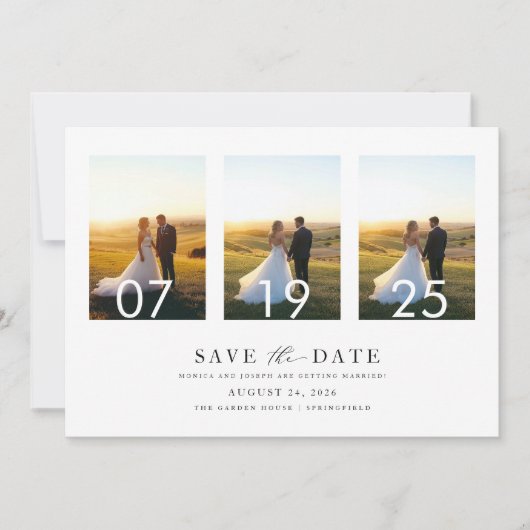 Minimalist Bewaar de datum, Foto Boho Bewaar de da Kaart (Voorkant)